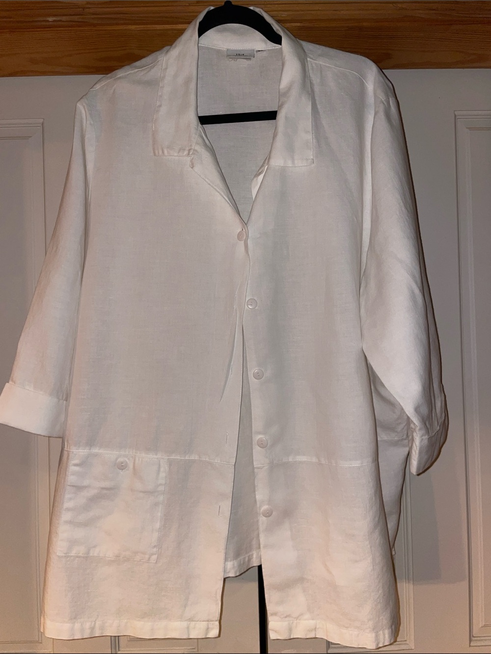 Hot Cotton White Casual Button-Down Shirt Jacket
